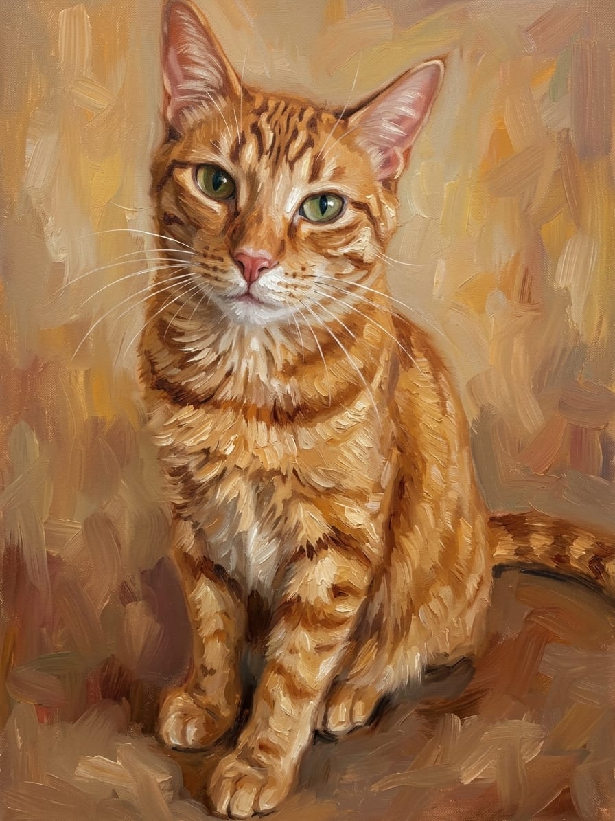 Marmalade, a ginger tabby — studio portrait